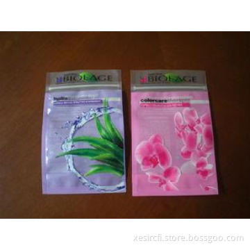 Plastic Laminated Cosmetic Zipper Pouch Packaging For Facia